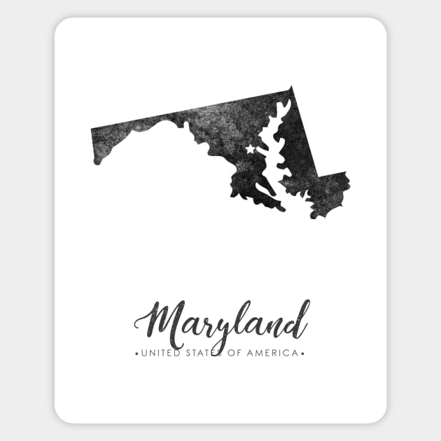 Maryland state map Sticker by StudioGrafiikka